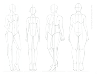 Different Sizes Female FASHION DESIGN CROQUIS Template