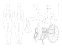 Wheelchair FASHION DESIGN CROQUIS Template Female