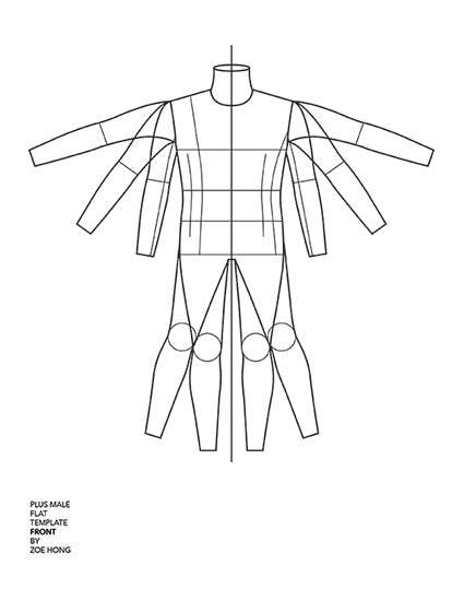 FASHION FLATS TEMPLATES Male Plus Size