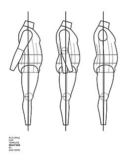 FASHION FLATS TEMPLATES Male Plus Size