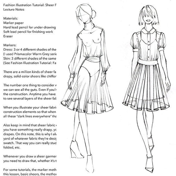Practice Pack for "Fashion Illustration Tutorial: Sheer Fabrics" Video