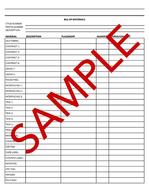 ENTIRE TECH PACK plus Bonus Cost Calculations Sheet and Pattern Card