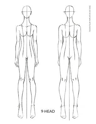 Female fashion figure templates fronts