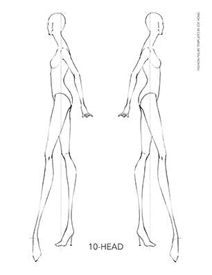 Female fashion figure templates sides