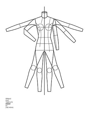 Flat template female front