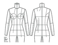 Flat template female torso