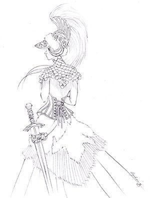 FASHION COLORING PAGE: Warrior Bride